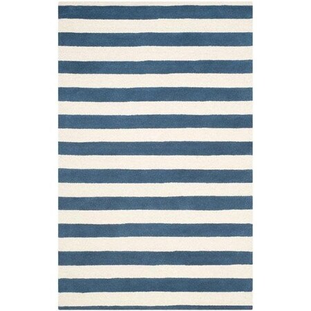 Safavieh Cambridge Hand Tufted Square Rug- Navy - Ivory- 6 x 6 ft. CAM154B-6SQ